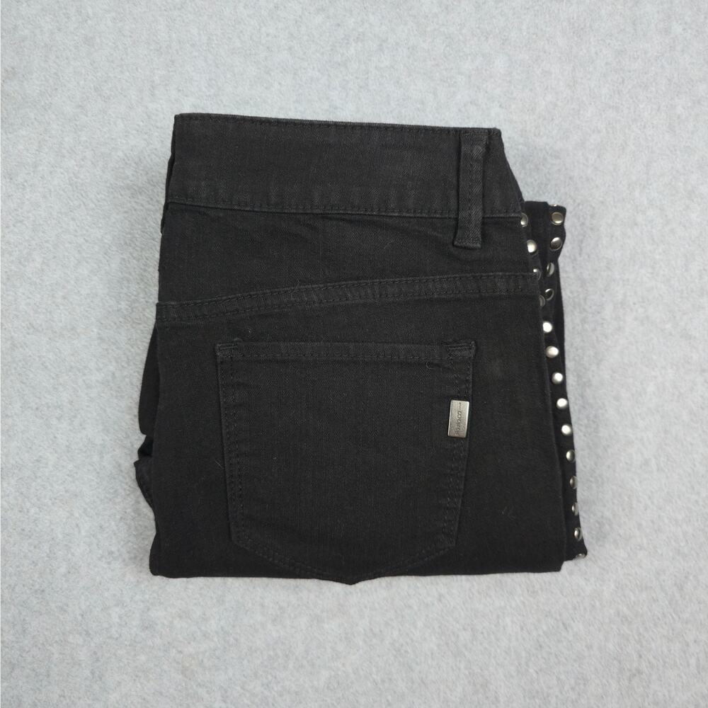 1822 Denim Womens Size 4 Black Ankle Skinny Jeans Studded Side Detail 27x24
